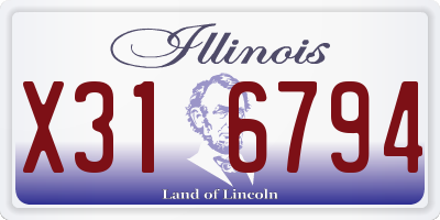 IL license plate X316794