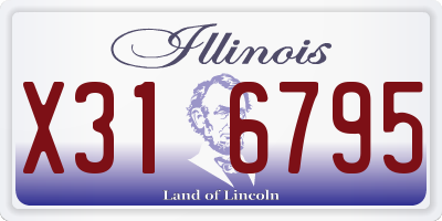 IL license plate X316795