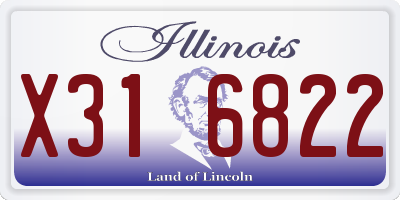 IL license plate X316822