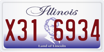 IL license plate X316934