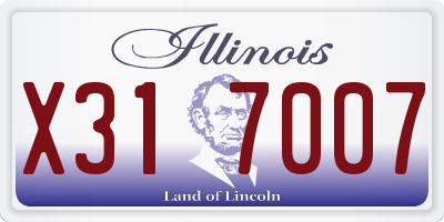 IL license plate X317007