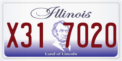 IL license plate X317020