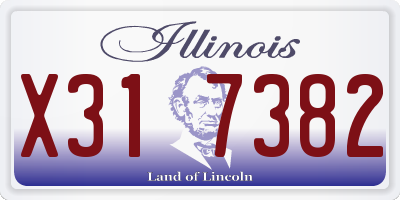 IL license plate X317382