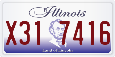 IL license plate X317416