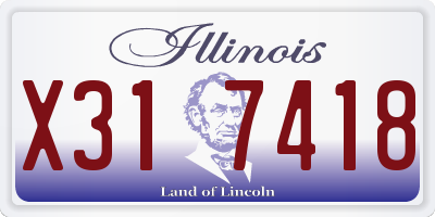 IL license plate X317418