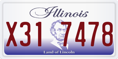IL license plate X317478