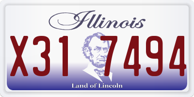 IL license plate X317494