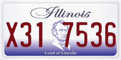 IL license plate X317536