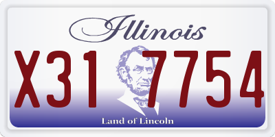 IL license plate X317754
