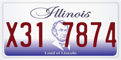 IL license plate X317874