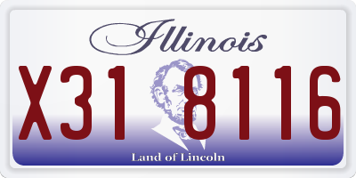 IL license plate X318116