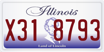 IL license plate X318793