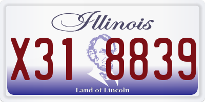 IL license plate X318839