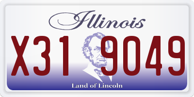 IL license plate X319049