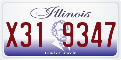 IL license plate X319347