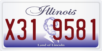IL license plate X319581