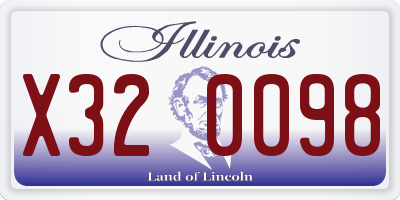 IL license plate X320098