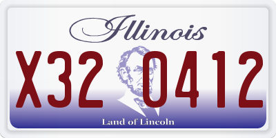 IL license plate X320412