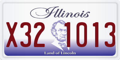 IL license plate X321013
