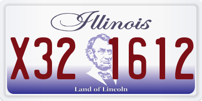 IL license plate X321612