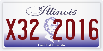 IL license plate X322016