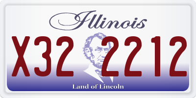IL license plate X322212