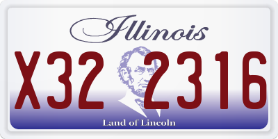 IL license plate X322316