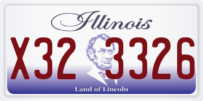 IL license plate X323326