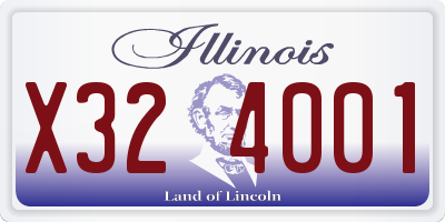 IL license plate X324001
