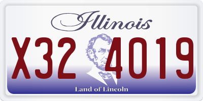 IL license plate X324019