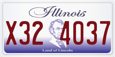 IL license plate X324037