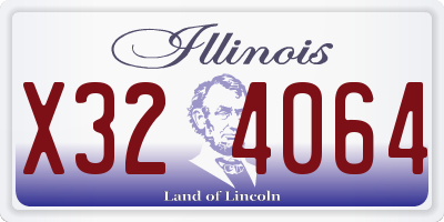 IL license plate X324064