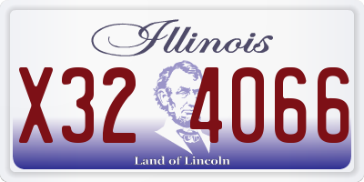 IL license plate X324066