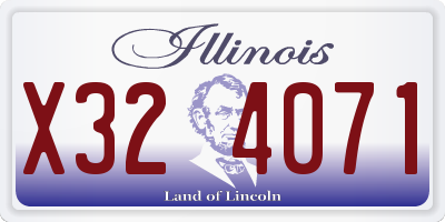 IL license plate X324071
