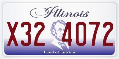IL license plate X324072