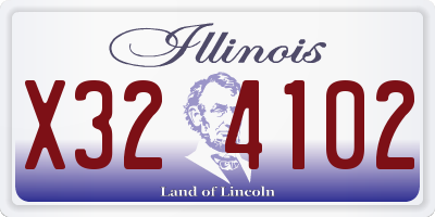 IL license plate X324102
