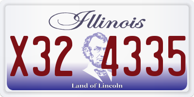 IL license plate X324335