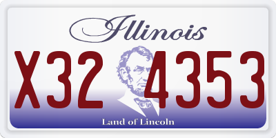 IL license plate X324353