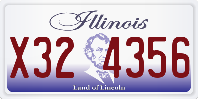 IL license plate X324356