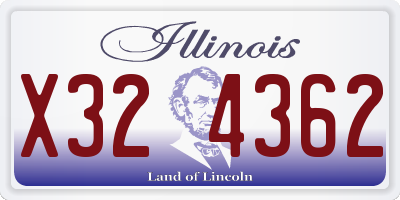 IL license plate X324362