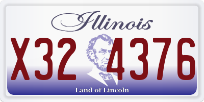 IL license plate X324376