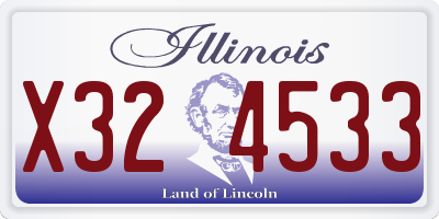 IL license plate X324533