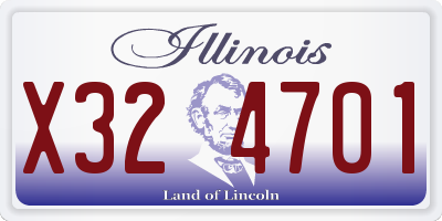 IL license plate X324701