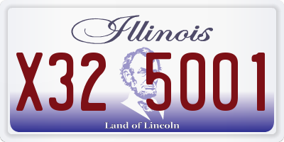 IL license plate X325001