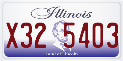 IL license plate X325403