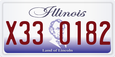 IL license plate X330182