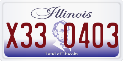 IL license plate X330403