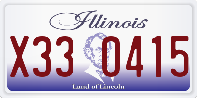 IL license plate X330415
