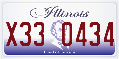 IL license plate X330434