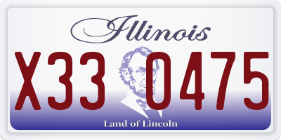 IL license plate X330475